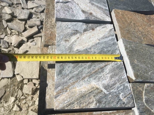 Плитка пилёная златолит Уральский для цоколя, отмостки купить в Александровске