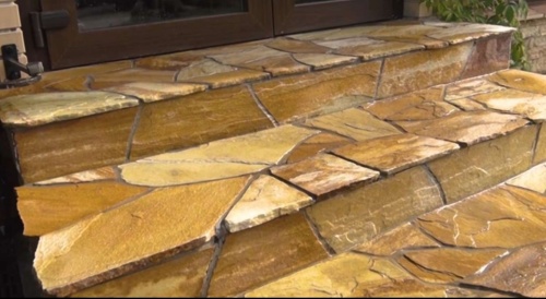 Плитняк златолит жёлтый золотистый для отмостки купить в Александровске